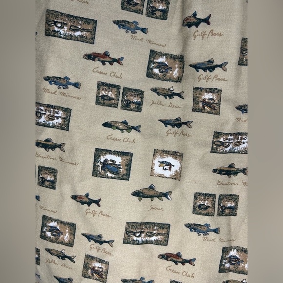 Woolrich Vintage Button Up Short Sleeve Shirt Men’s Size Medium Fish Print - Picture 6 of 8